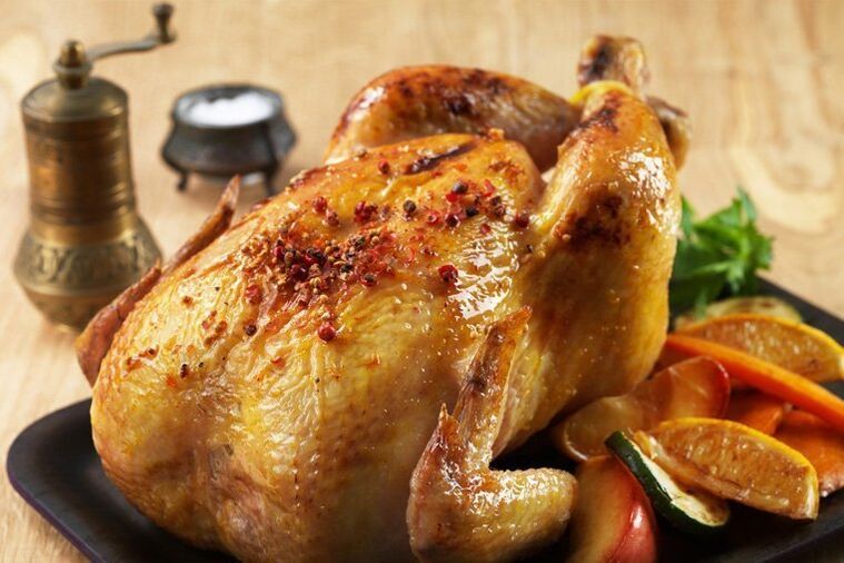 Frango assado para uma dieta protéica