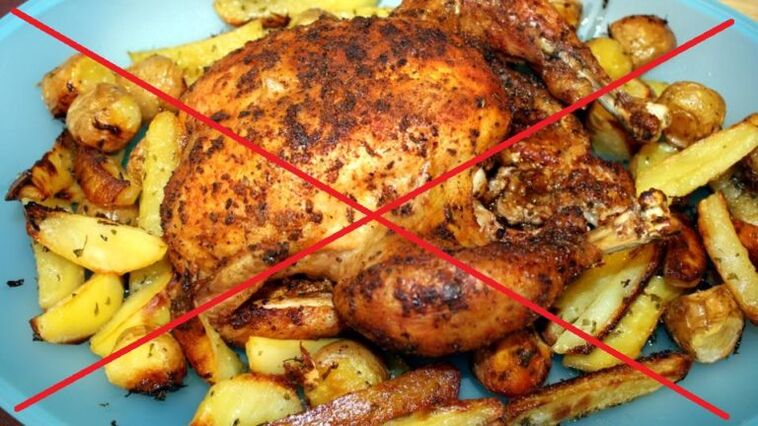 Alimentos fritos gordurosos são proibidos para pancreatite